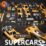 KITBASH3D - SUPERCARS | HIGH-END 3D VEHICLE ASSET PACK | DIGITAL DOWNLOAD | BLENDER UNITY UNREAL MAY