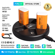 PALO 4Slots 9V Rechargeable Battery USB Charger Li-ion Ni-MH Pemuatan bateri