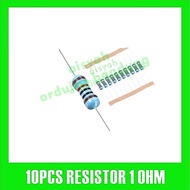 10X RESISTOR 1OHM 1 OHM 1/4W 1% METAL FILM