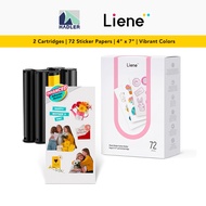 Liene PixCut S1 Sticker Paper & Ink Cartridge Refill [72 Sheets] 10x18cm Strong Adhesion, Waterproof