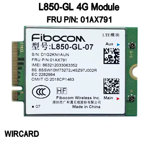 WIRCARD L850-GL FRU 01AX791 4G Card for Thinkpad X1 Carbon 6th Gen X280 T480 T580 X1 Yoga 3G X380 L4