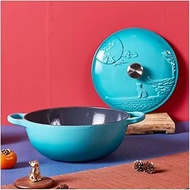 3 QT Enameled Dutch Oven Pot with Lid, Cast Iron Dutch Oven with Dual Handles for Bread Baking, Cook