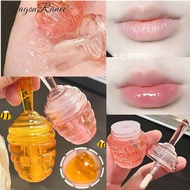 DragonRanee Small Honeypot Lip Oil Moisturizing Hydrating Lighten Lip Lines Peach Honey Lip Balm