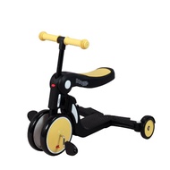 (限時優惠）全新法國品牌LOOPING  5合1多功能滑板車 (可配合推杆使用）Scooter Balance Ride Bike Scoot Tricycle (Yellow) 平衡車腳踏車三輪車兒童滑板車