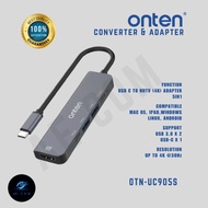 Onten Converter USB HUB USB-C 5in1 to HDMI+USB-C+PD3.0 USB-C OTN-UC905S