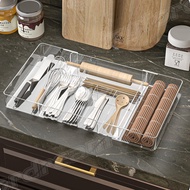 Extendable Cutlery Organizer Expandable Utensil Tray Kitchen Drawer Organizer Transparent Cutlery Tr