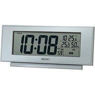 SEIKO SQ794S Clock table silver metallic body size: 7.7 17.4 3.8cm Alarm radio waves Digital temperature humidity...