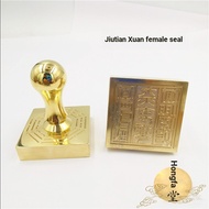 Mixed Yuan Golden Doudo Copper Seal Jiutian Xuannv Seal Single-Sided Seal 5cm Copper Seal Tao Suppli