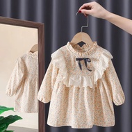[IU-Store] Korean Dress for Girls Imported Vintage Flower Plaid