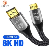 8K HDMI Cable HDMI 2.1 Ultra Digital HD UHD High Quality Braided 8K@60Hz 4K@120Hz 2K@144Hz for PS5 TV Projectors Monitor 1m 12m