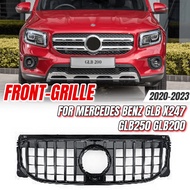 For Mercedes Benz GLB X247 GLB250 GLB200 2020-2023 Front Chrome Silver GTR Style Racing Grille, Car 