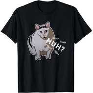 (zoo Shirt) Cotton Printed Round Neck T-Shirt Meme huh cat