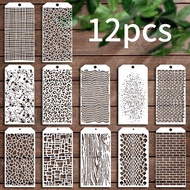 (ZGYD) 12 Pieces Stencils for Crafts Brick Dot Layering Stencils Mixed Media Art Texture Stencils fo