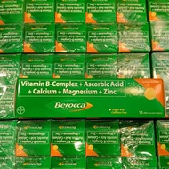 BEROCCA 15 PCS BUY 1 TAKE 1! (Vitamin B complex+Ascorbic acid+calcium+Magnesium+Zinc)