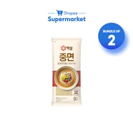 [Bundle of 2] CJ Beksul Plain Noodles - Medium (Joongmyun) (900g)