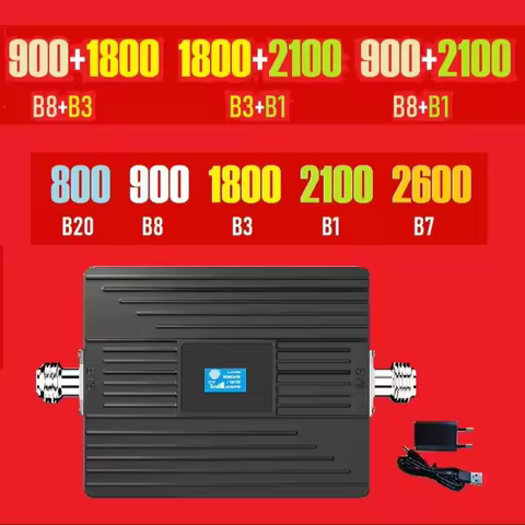 HWATEL Cellular Amplifier GSM 2G 3G 4G 5G B8 B3 B1 900 LTE 1800 2100 Cell Phone Signal Booster Netwo