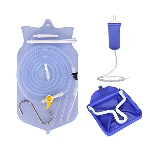Enema Kit for Colon Clean Silicon Enema Bag Anal Cleansing Shower Nozzle Colon Detox Coffee Enema Ki