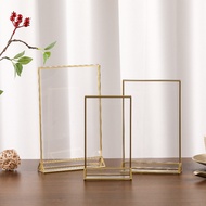Acrylic Sign Holder Gold Frame Double Sided Flyer Menu Rack Wedding Table Decor Number Stand Restaur