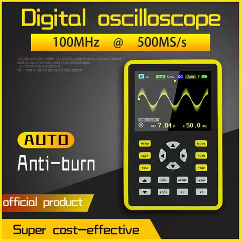 FNIRSI 5012H Handle Osciloscopio Digital Oscilloscope 500MS/s Sampling Rate 100MHz Analog Bandwidth