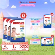 [CHỈ 20H 09-12/10  GIẢM THÊM 80K]  Combo 3 Gói Tã/bỉm quần HUGGIES SKINCARE MEGA JUMBO size L96+8 mi