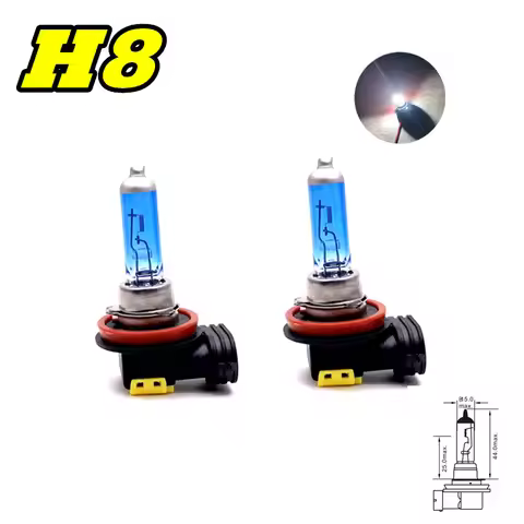 2 pcs H8 12V 35W Super White Fog Lights Quartz Glass Halogen Bulbs High Power PGJ19-1 12V 55W Car He