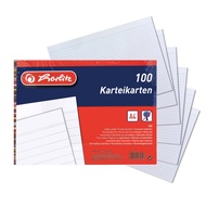 Herlitz Index Card A4 Ruler White 100pc, 170gsm, 10621282, 4008110239507 (2862106212828)