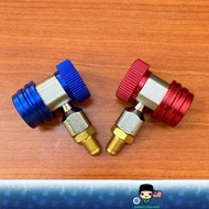 Quick Couple R134a Adapter manifold gas connectors r134a Adjustable AIRCOND Connector Joint OPENER TOOL BLUE RED