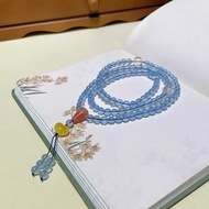 [Natural Aquamarine 108 Bracelet Beads] 5.6mm Aquamarine Like Seawater Clear Soothes Anxiety 108 Pie