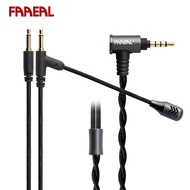 FAAEAL Game Headphone Cable With Omnidirectional HD Metal Microphone Dual 3.5mm Connector HiFi Sound