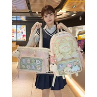 Cute Ita Bag Backpack Double Shoulder Bag Ballet Style Pleated Lace Ita Bag Transparent Doll Bag Stu