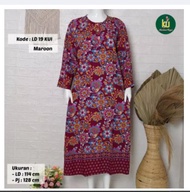 LONGDRESS CANTIK KENCANA UNGU - COD DASTER BATIK KENCANA UNGU LABEL HIJAU MOTIF TERBARU | Baju Santai Tidur Wanita Long Dress Lengan Panjang Kancing Depan Busui Friendly | Kode LD19 KUI