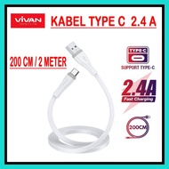 NA - Kabel Type C 200cm Vivan 2A Fast Carging USB 2m sc200s