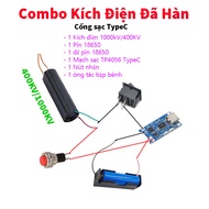 097 [COMBO ĐỦ BỘ] Kích Điện Cao Áp Vào 3V7-6V ra 400KV/1000KV (Máy đánh lửa dùi cui) - Module tăng á