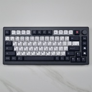 GMK Minimalist Black and White Japanese Keycap 129 Keys Cherry Profile PBT Five-Sided Sublimation Ke