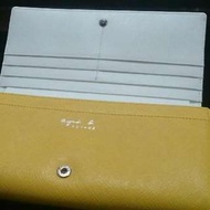 小b agnes b 明黃色 長夾 真皮皮夾 日本購入 保證真品 比台灣專櫃便宜