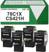SRITE 78C1X Toner Cartridge High Yield 78C1XK0 78C1XC0 78C1XM0 78C1XY0 Replacement for CS421 CX522 C