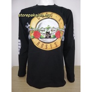 ( READY STOCK ) GUNS N ROSES long sleeve 100% Cotton Rock Band T-Shirt Baju Band
