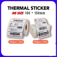 A6 Thermal Paper Label Sticker Thermal Printer Thermal Air Waybill Consignment Note 100*150mm kertas print
