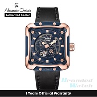 [Official Warranty] Alexandre Christie 3039MALURBU Men's Black Dial Leather Strap Watch