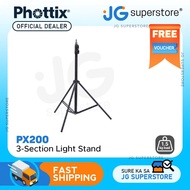 Phottix PX200 79" 3-Section Aluminum Light Stand w/ 1.5kg Load Capacity & Spring-Cushioned Sections