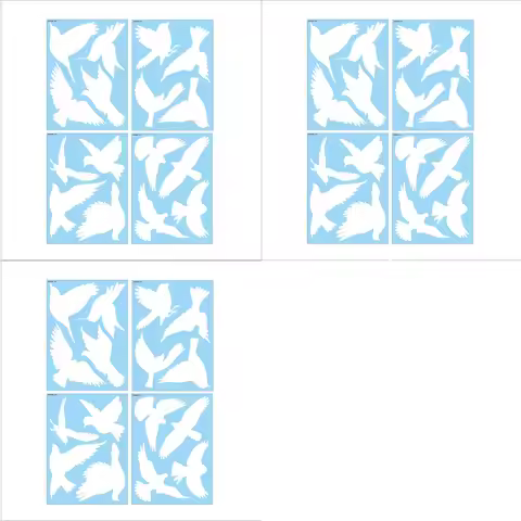 48X Bird Anti-Collision Window Stickers White Removable Electrostatic Glass Decorative Stickers Warn