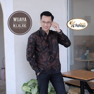 KEMEJA HITAM Wijaya Hem Shirt Tops Premium Batik Shirts For Men Men Slimfit Full Lapis Sogan Hand Long Sleeve Batik Men Black Short Sleeve Original Original Solo