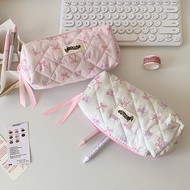 SHINSDAY Coquette Pink Ribbon Pouch Pencil Case Pencil Case Makeup Pouch Organizer Multipurpose