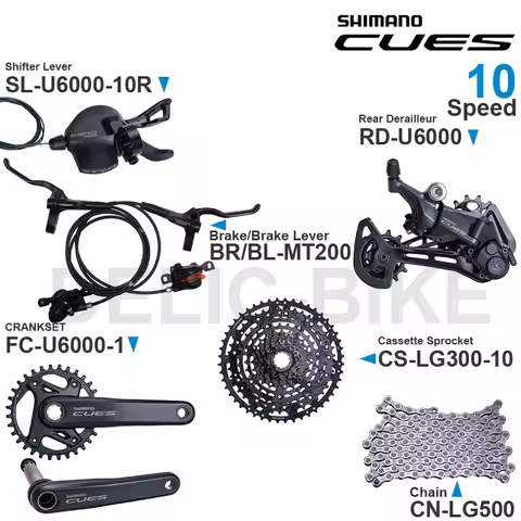 SHIMANO CUES U6000 Groupset SL-U6000-10R RD-U6000 FC-U6000-1 CS-LG300 CS-LG400 CN-LG500 MT200 DISC B