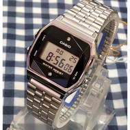 นาฬิกา Casio  รุ่น A159WAD-1 นาฬิกาดิจิตอลสีเงิน  ตกแต่งด้วยเพชรแท้ -ของแท้ 100% รับประกันสินค้า 1 ปีเต็ม