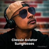 Cyxus Aviator double bridge metal design polarized sunglasses classic Anti-UV 400 Shades for unisex 