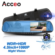 4.3 Inch 1080P Night Vision Camera Dual Lens DVR  Rearview Mirror Dashcam Car Dvr Dash Camera Car Vi