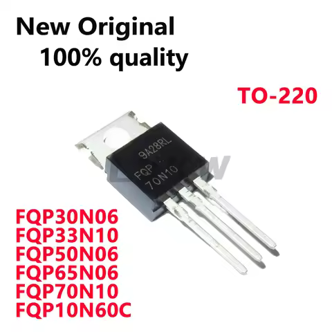 10/PCS New Original FQP30N06 FQP33N10 FQP50N06 FQP65N06 FQP70N10 FQP10N60C TO-220 MOS field effect t