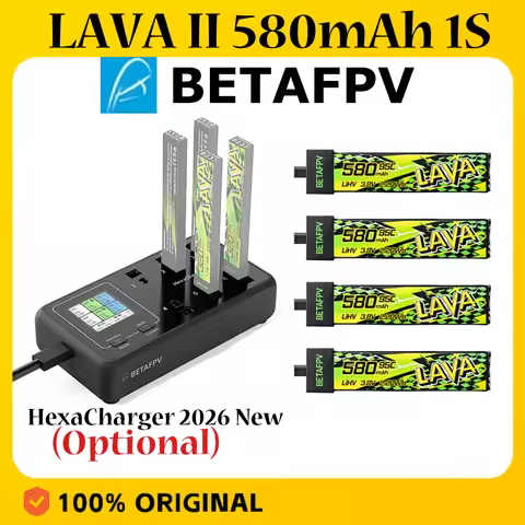 BETAFPV LAVA II 580mAh 1S 95C 3.8V Battery BT2.0 for Air75, Meteor75 Pro/ HexaCharger 1S Charger (Op