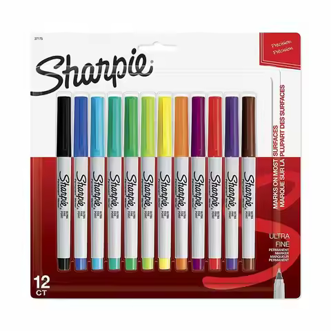 Sharpie 37175 Permanent Marker Ultra Fine Point Oil Waterproof Ink Paint Marker Pen Sharpies Markers
